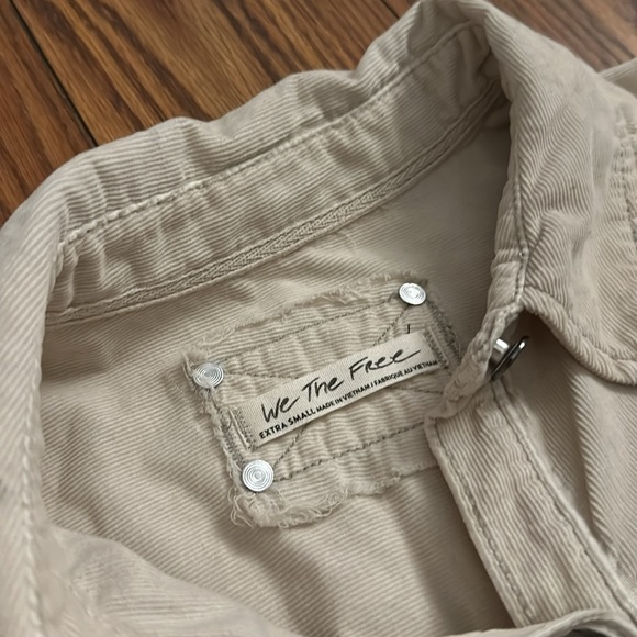 Free People Baby Cord Button Down Top Women’s Oversized Collared Shirt XS - Picture 6 of 8